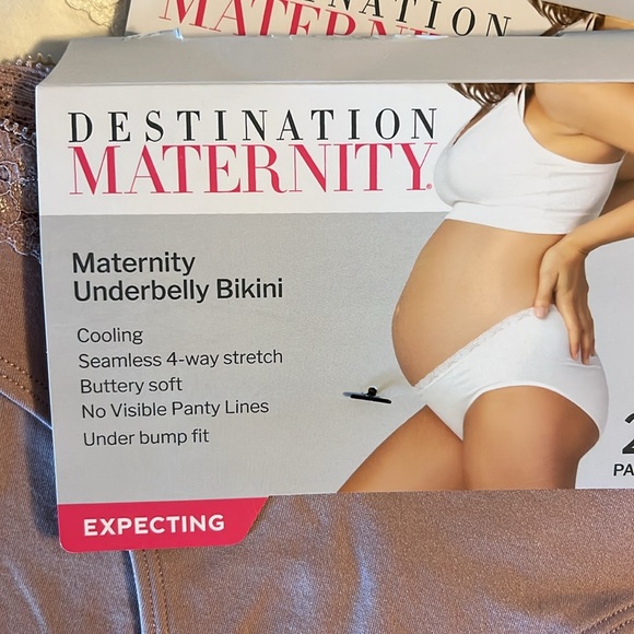 4-Pair Destination Maternity Lace Cooling Seamless Under Belly Bikini Panties - Picture 11 of 13